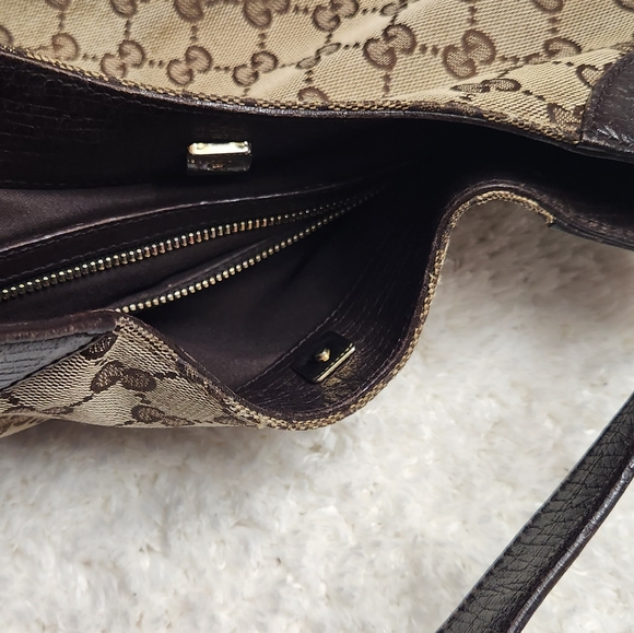 Gucci Monogram Canvas Web Horsebit Hasler Hobo Bag - Picture 14 of 14